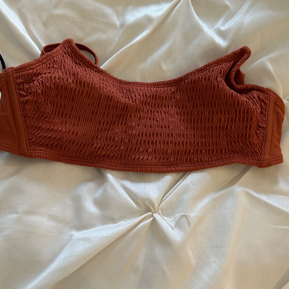 Rust Smocked Bikini Top